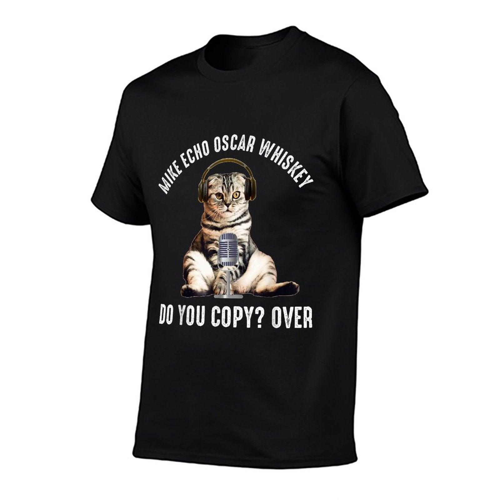 Mike Echo Oscar Whiskey Funny Ham Radio Cat T-Shirt