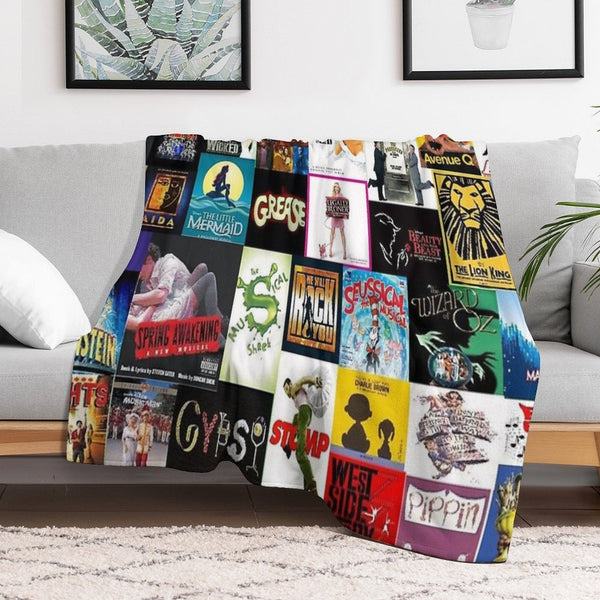 Broadway Musical Collage 2 Easy Care Throw Blanket