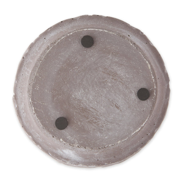 Black Scalloped Cement Flower Pot Set of 2