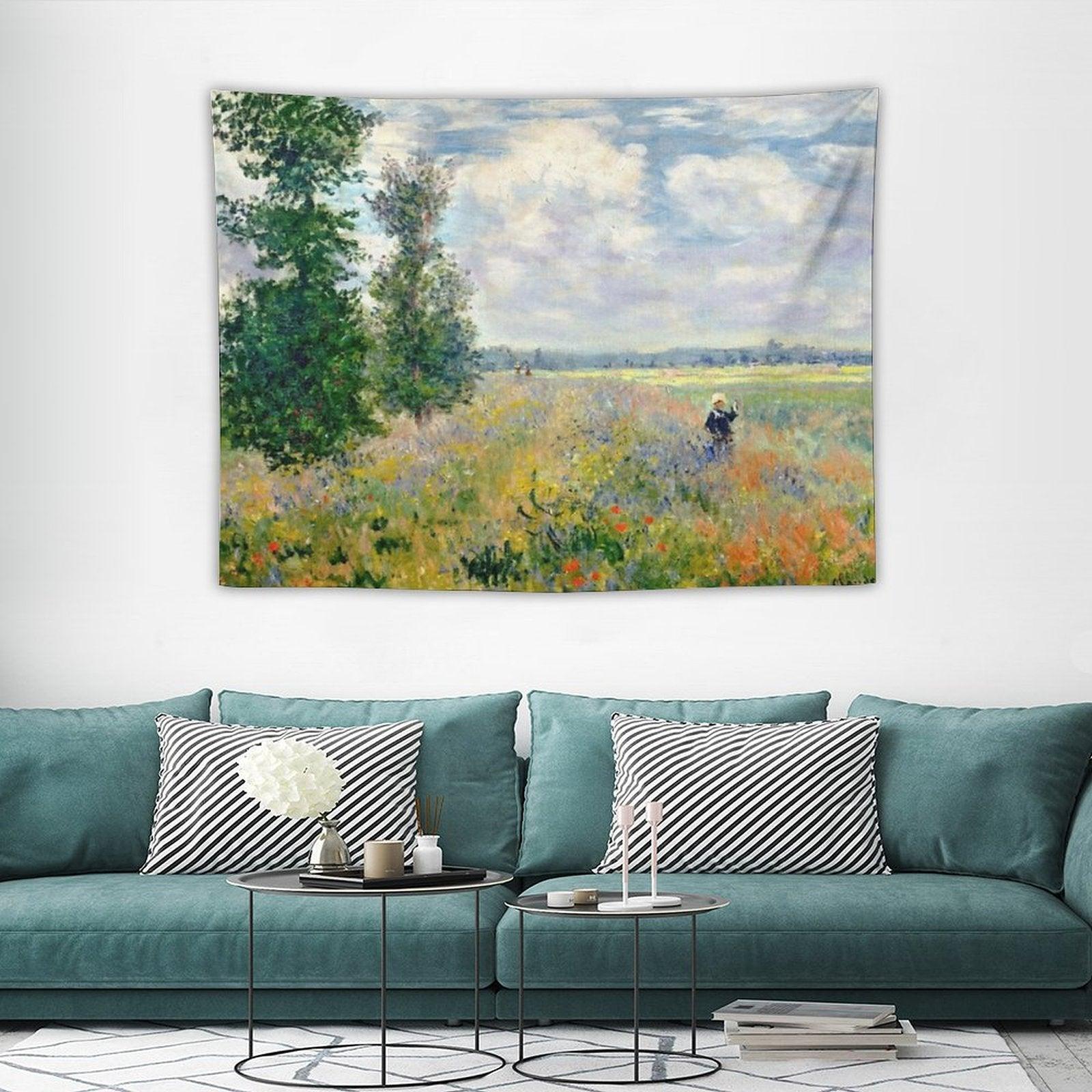 Poppy Fields Near Argenteuil by Claude Monet Tapestry