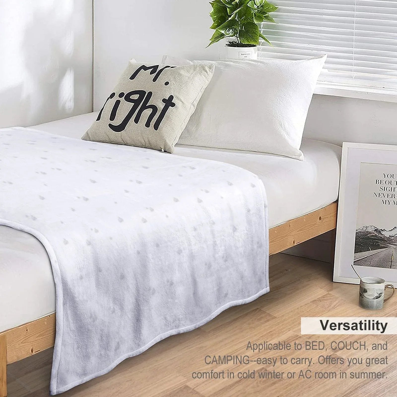 Grey Skies Painterly  Pattern Throw Blanket