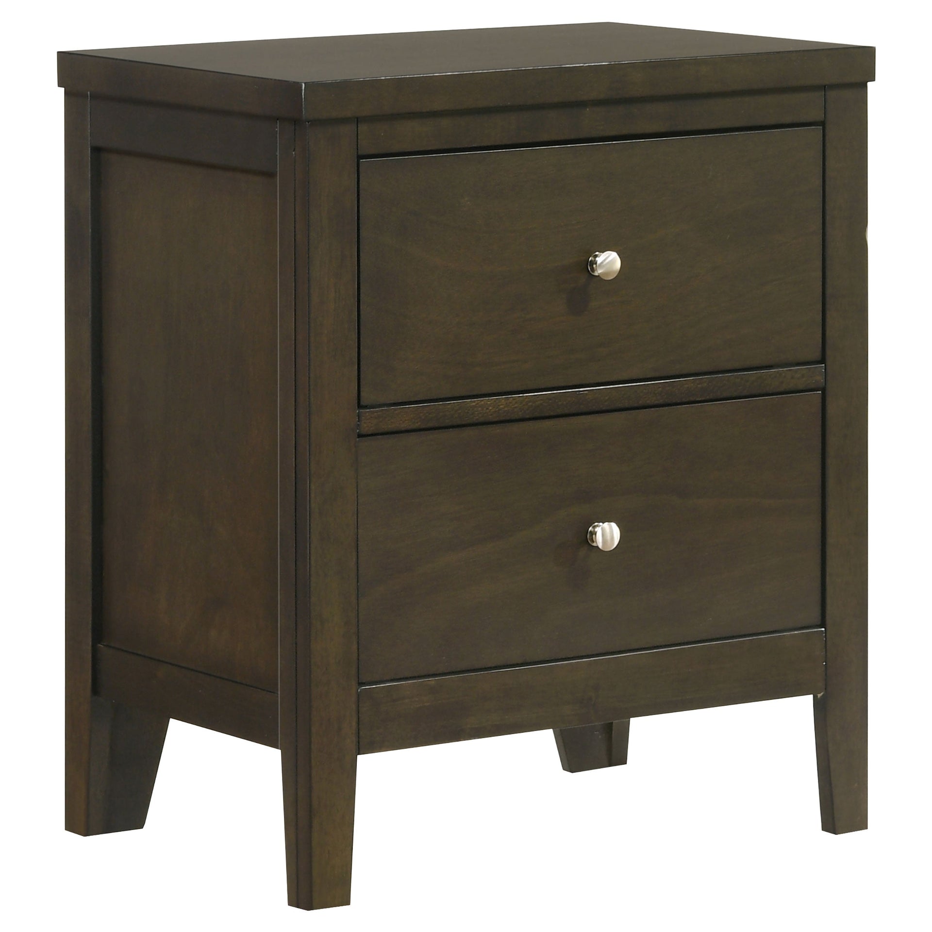 Clement Dark Cocoa 2-Drawer Nightstand Bedside Table