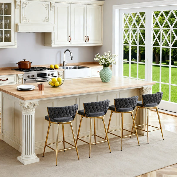 Four-Piece Modern Rotating Swivel Barstools