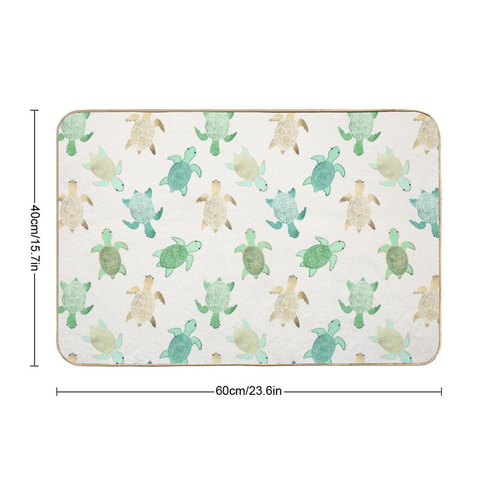 Gilded Jade & Mint Turtles Bath Mat