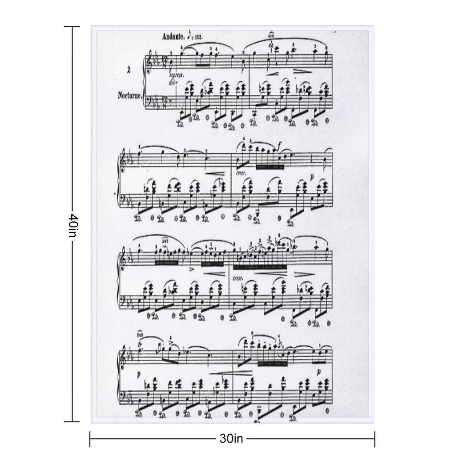 Chopin Nocturne Throw Blanket
