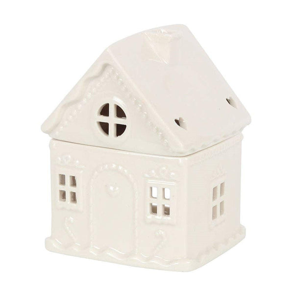 White Christmas Gingerbread House Tealight Wax Warmer