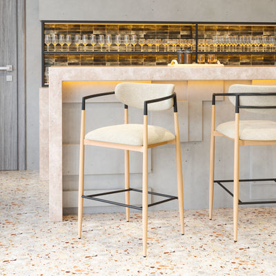 Equinox Barstool Oyster Gray & Natural