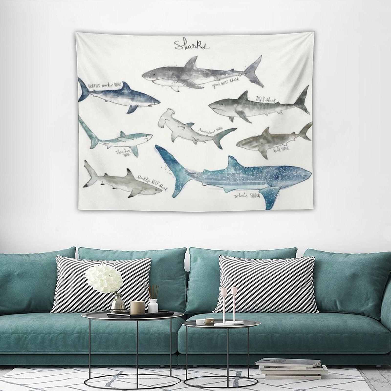 Sharks - Landscape Format Tapestry