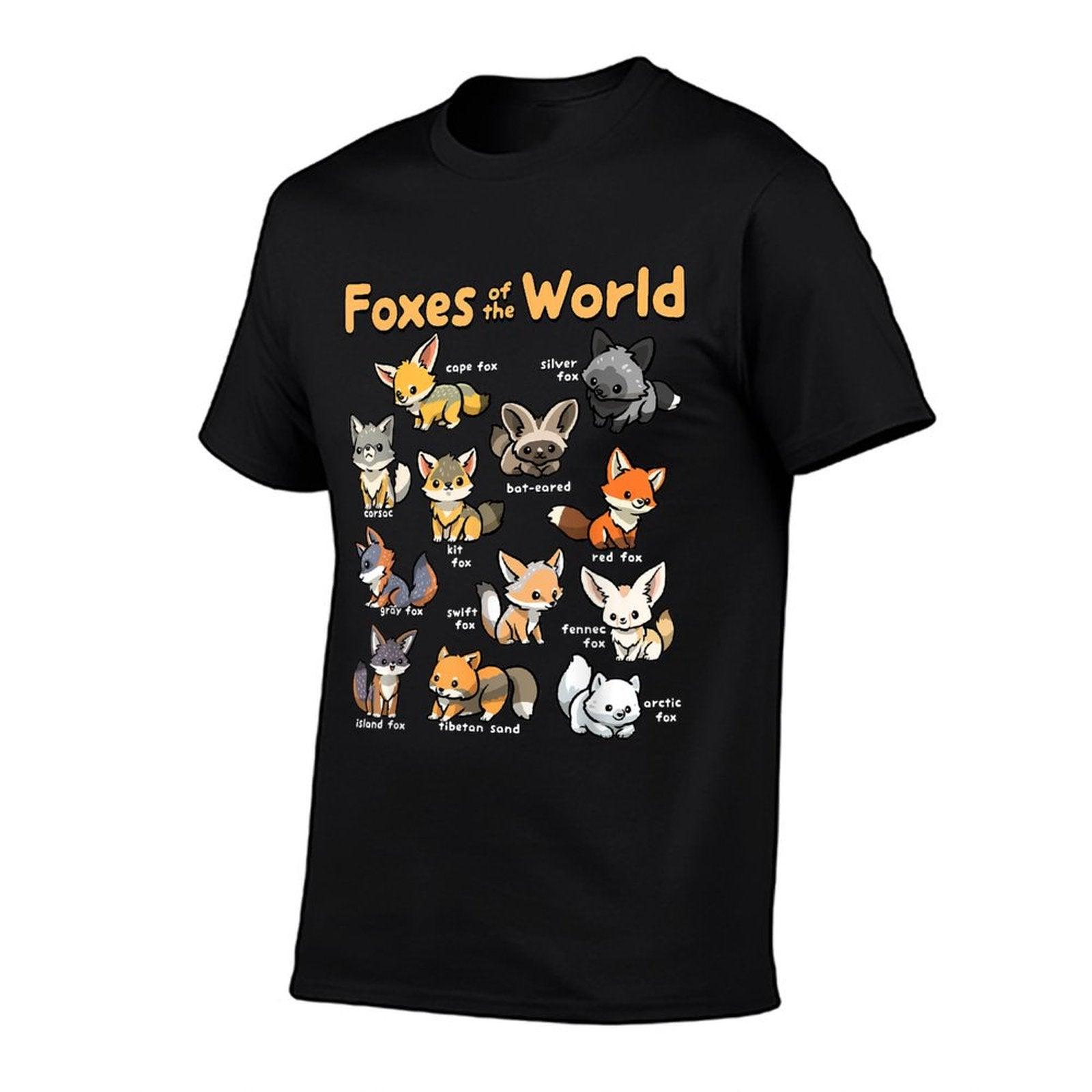 Kawaii Fox Animals of The World Educational Animal Fox Lover  Classic T-Shirt