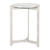 Barmas Side Table White & Silver