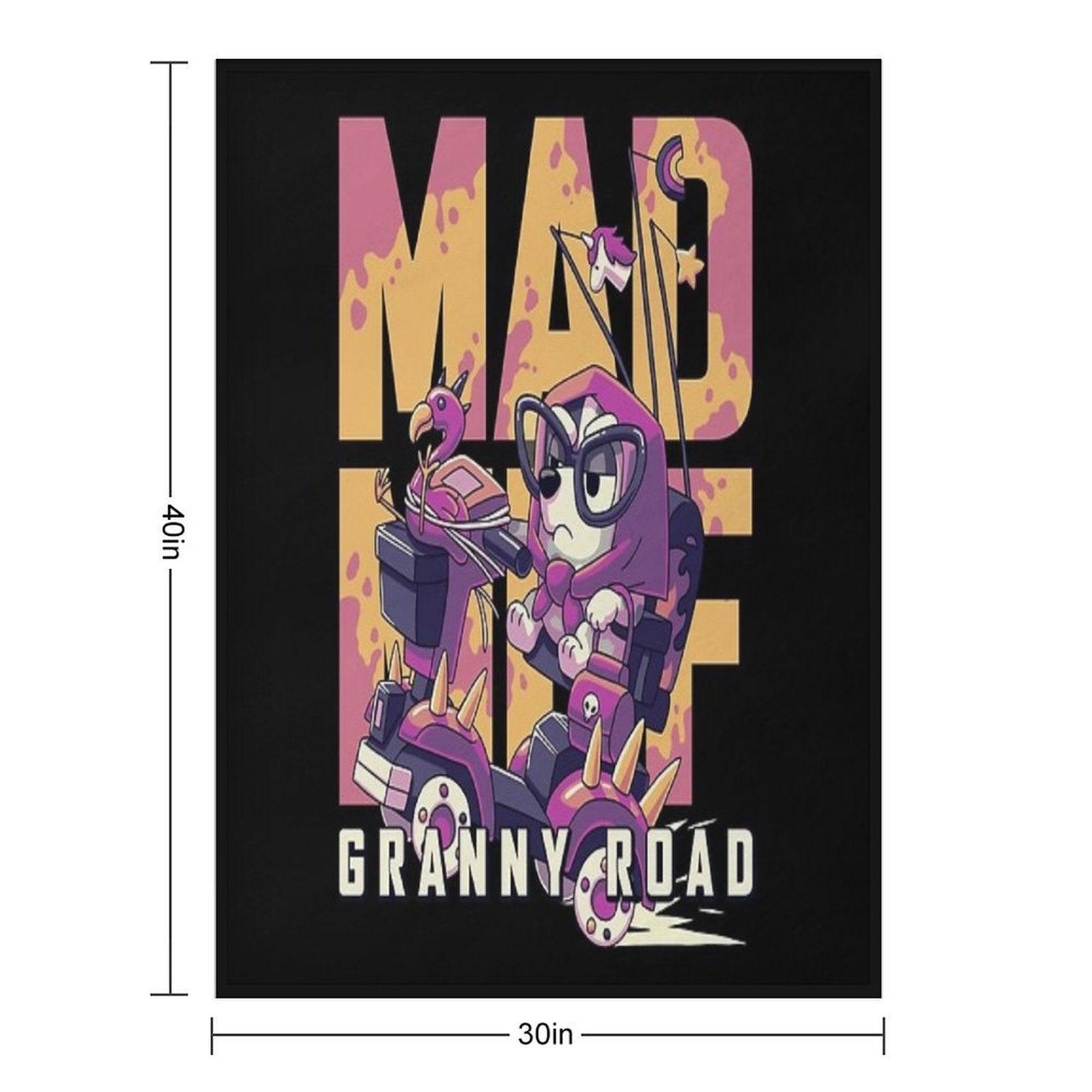 Mad Muf Granny Road  Muffin Heeler, Aussie Dog, Bingo, Bandit, Chilli Throw Blanket