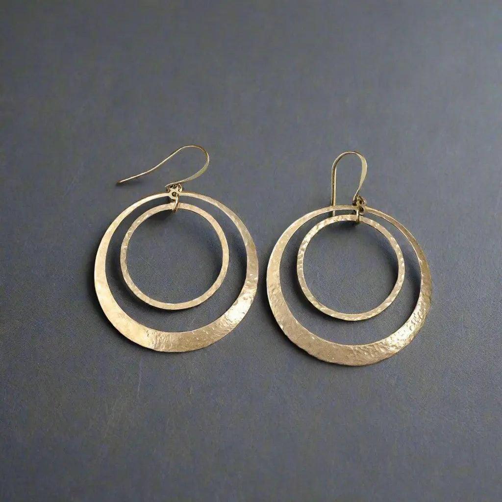 Brass Hoops - Bohemian Artisan Earrings | Handmade by Blackbird & Sage
