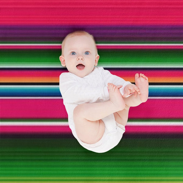 Mexican Blanket Striped Fiesta Serape Travel-friendly Throw Blanket