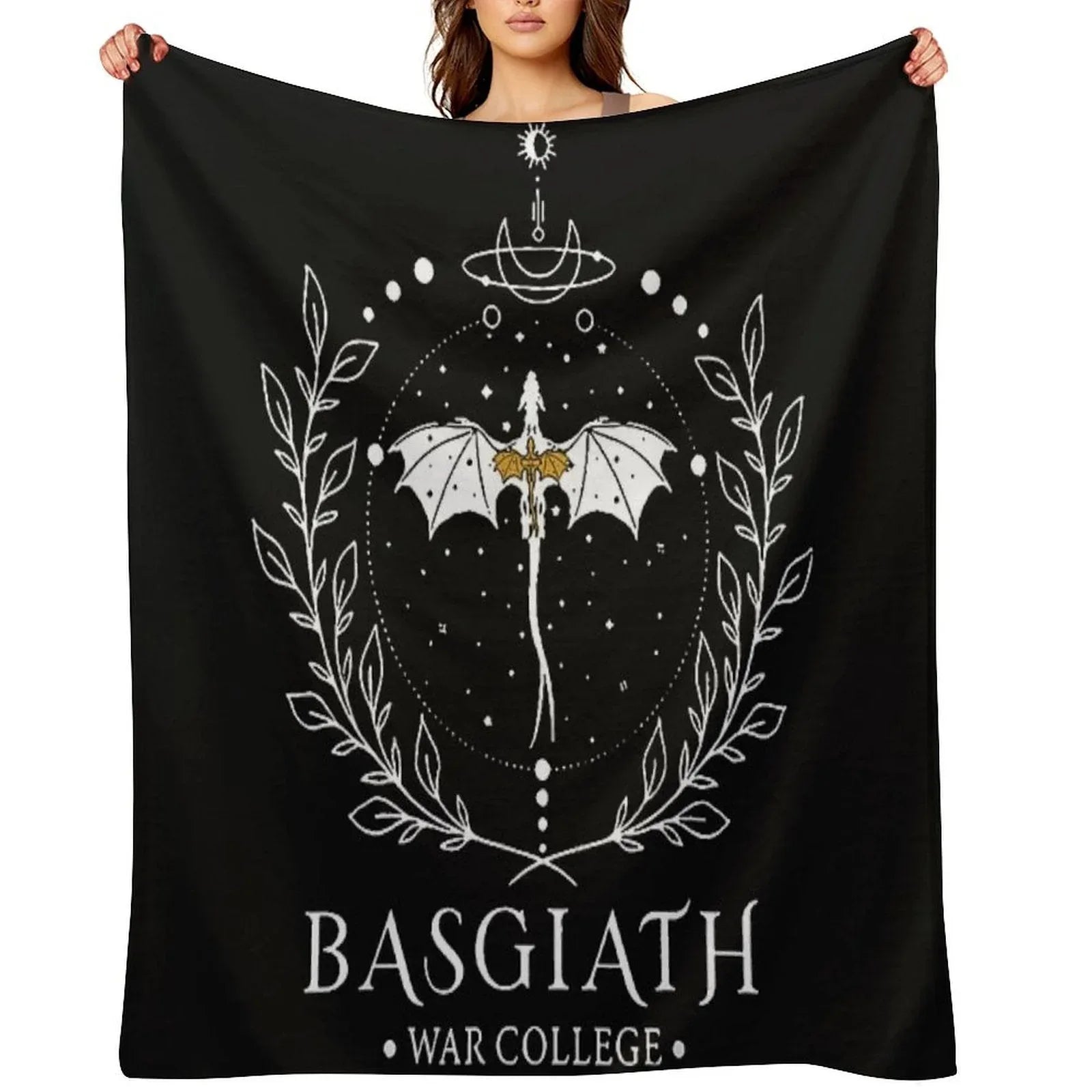 Fourth Wing Basgiath Two Sided Romantasy Dragons Yarros T-Shirt Throw Blanket