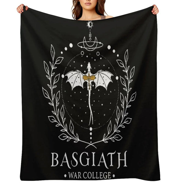 Fourth Wing Basgiath Two Sided Romantasy Dragons Yarros T-Shirt Throw Blanket