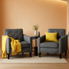 Grey Tufted Upholstered Contemporary Armchairs Set