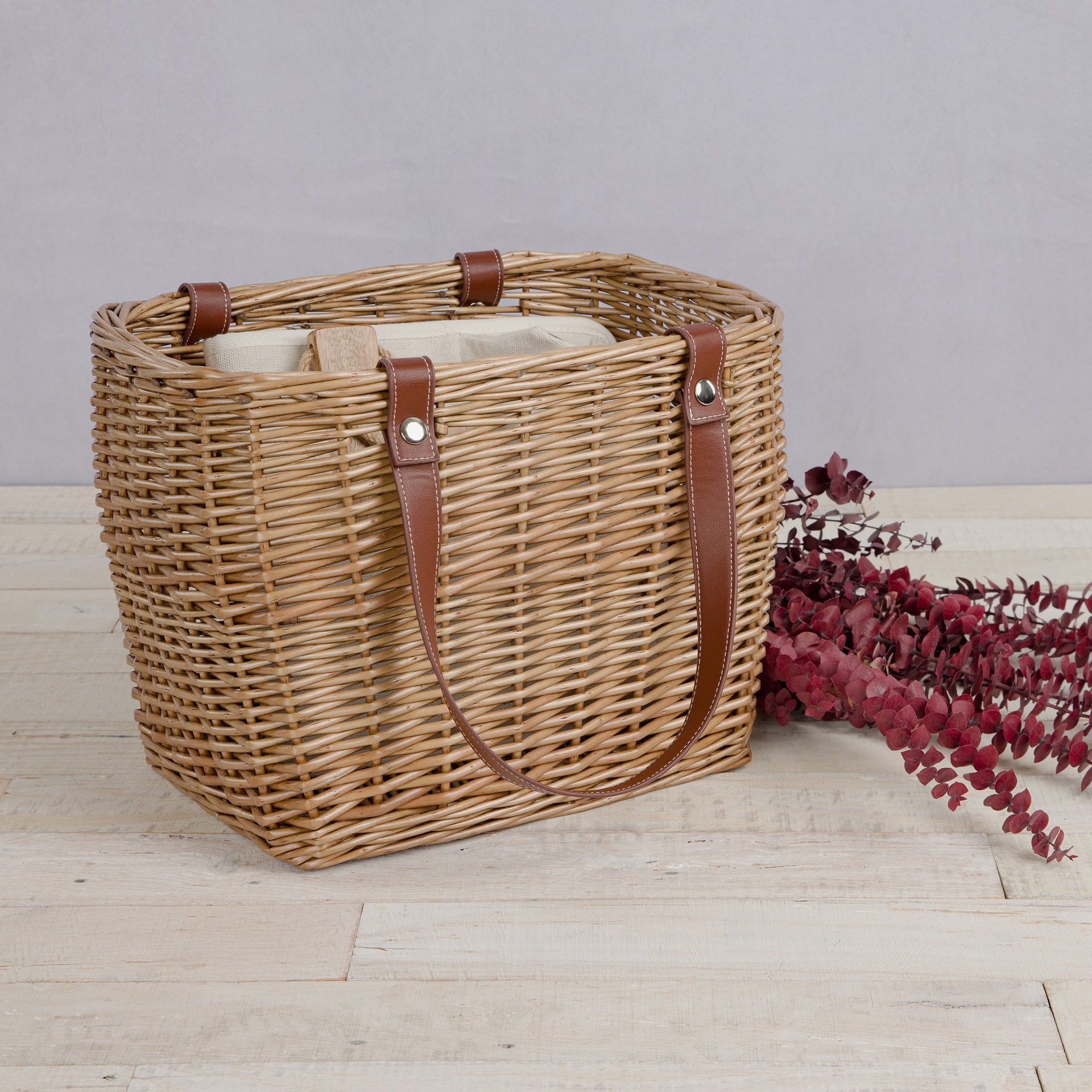 Terrabella Earth Friendly Handwoven Picnic Basket Set for 2