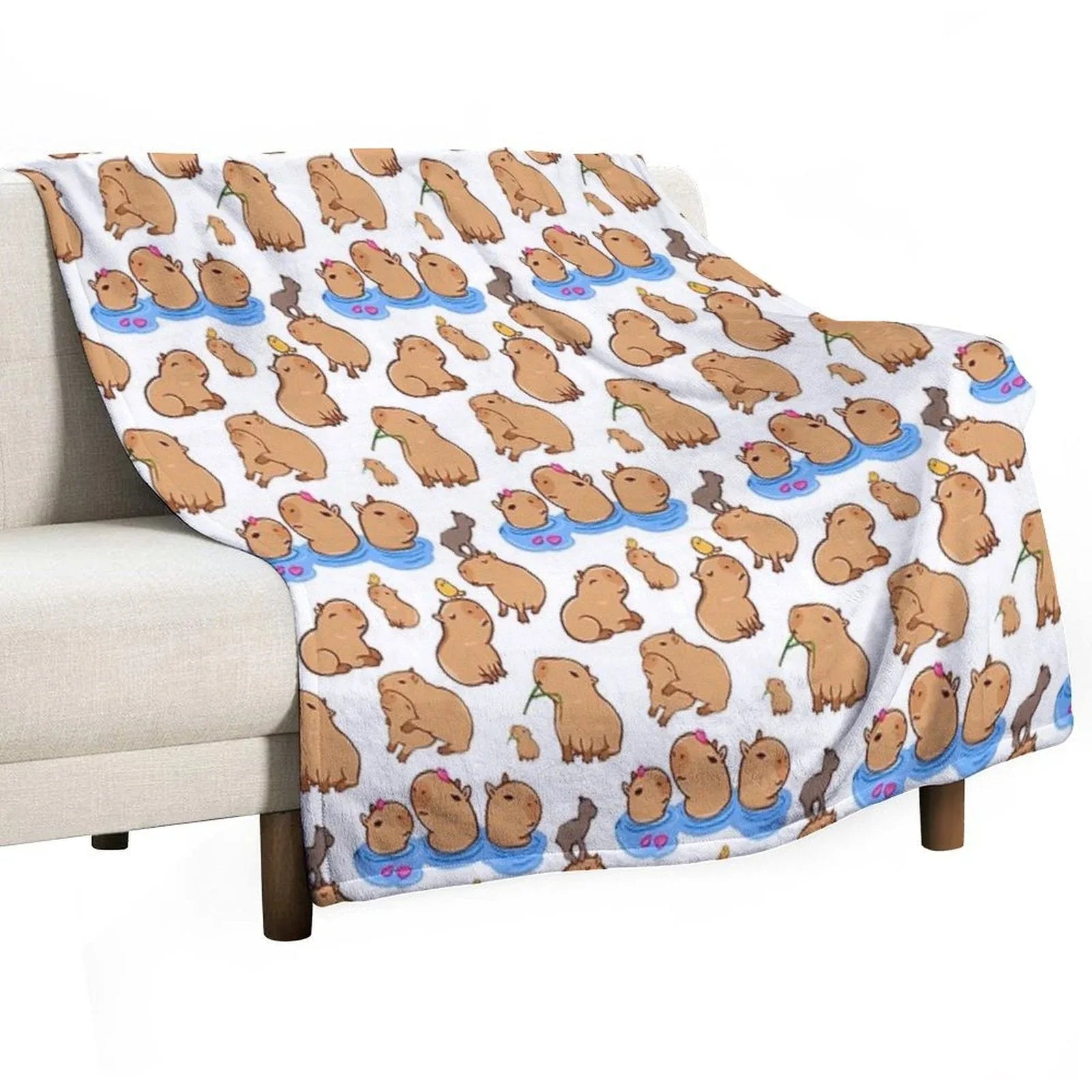 Capybara Pattern Throw Blanket