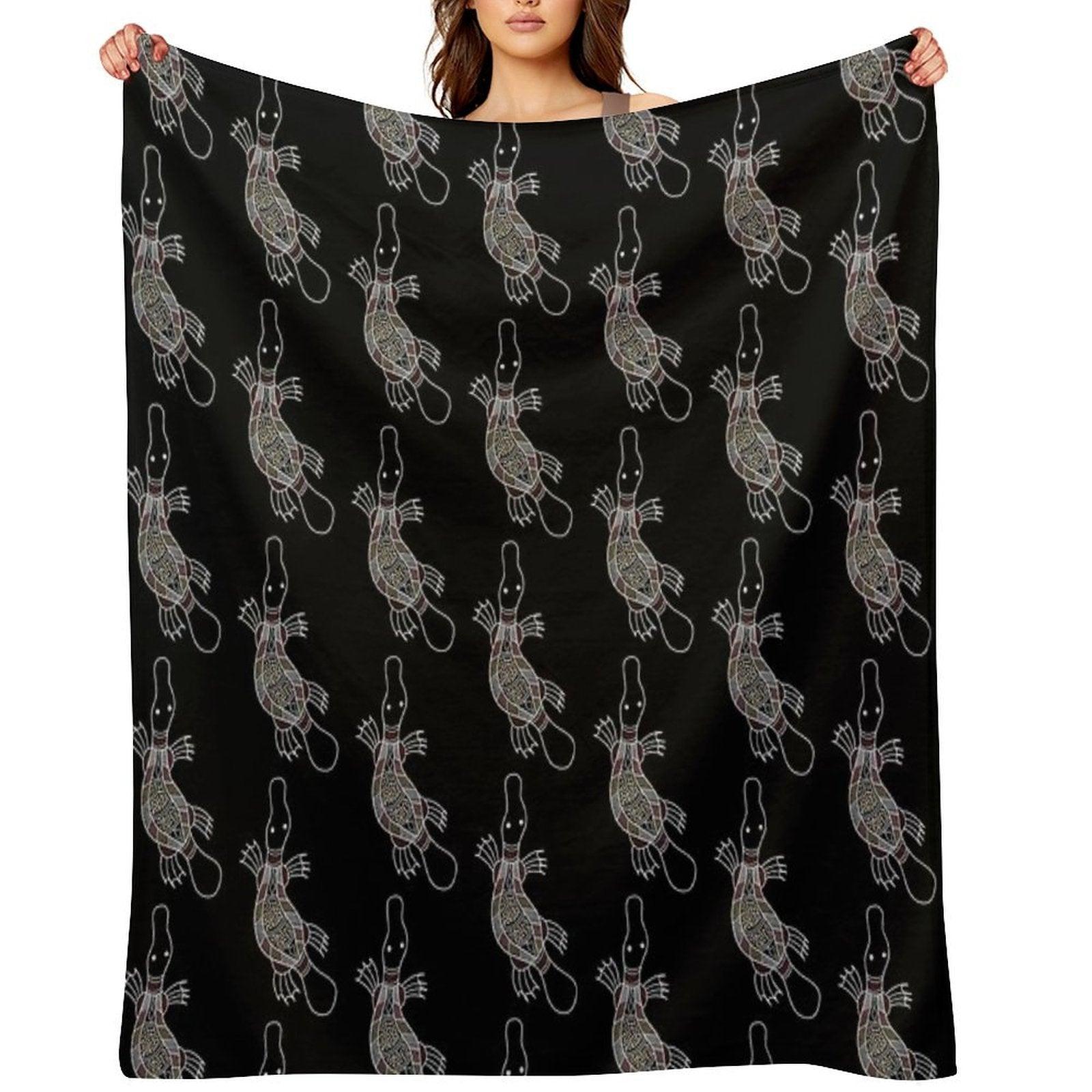 Authentic Aboriginal Art - Platypus Throw Blanket