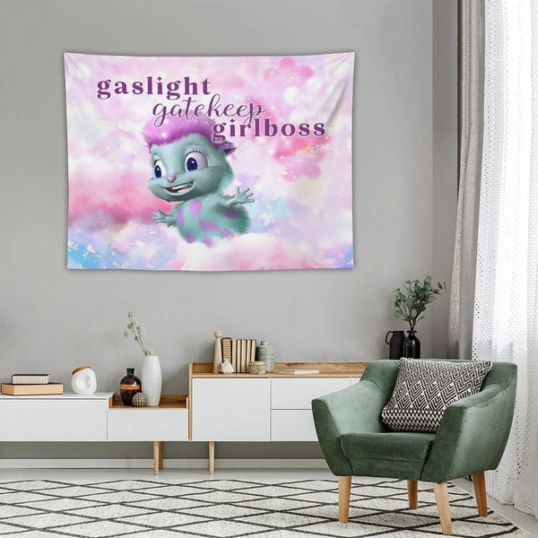 Bibble Beliefs -  Happiness Gaslight Gatekeep Girlboss Tapestry