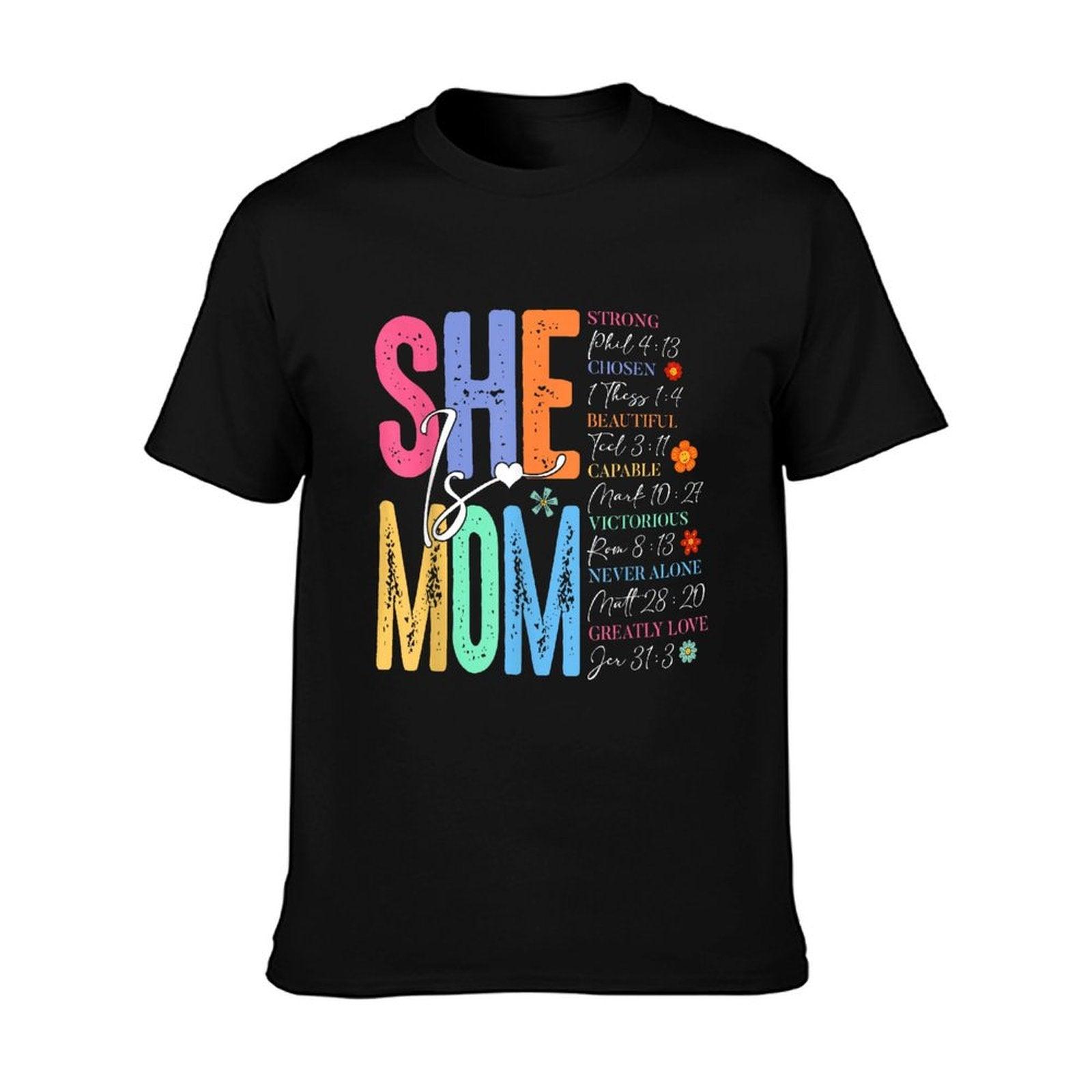 She Is Mom Christian Mother's Day Jesus Mama Religious Women T-Shirt