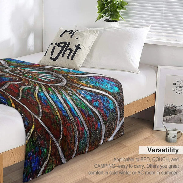 Ammonite Fossil Macro Abstract Art Throw Blanket