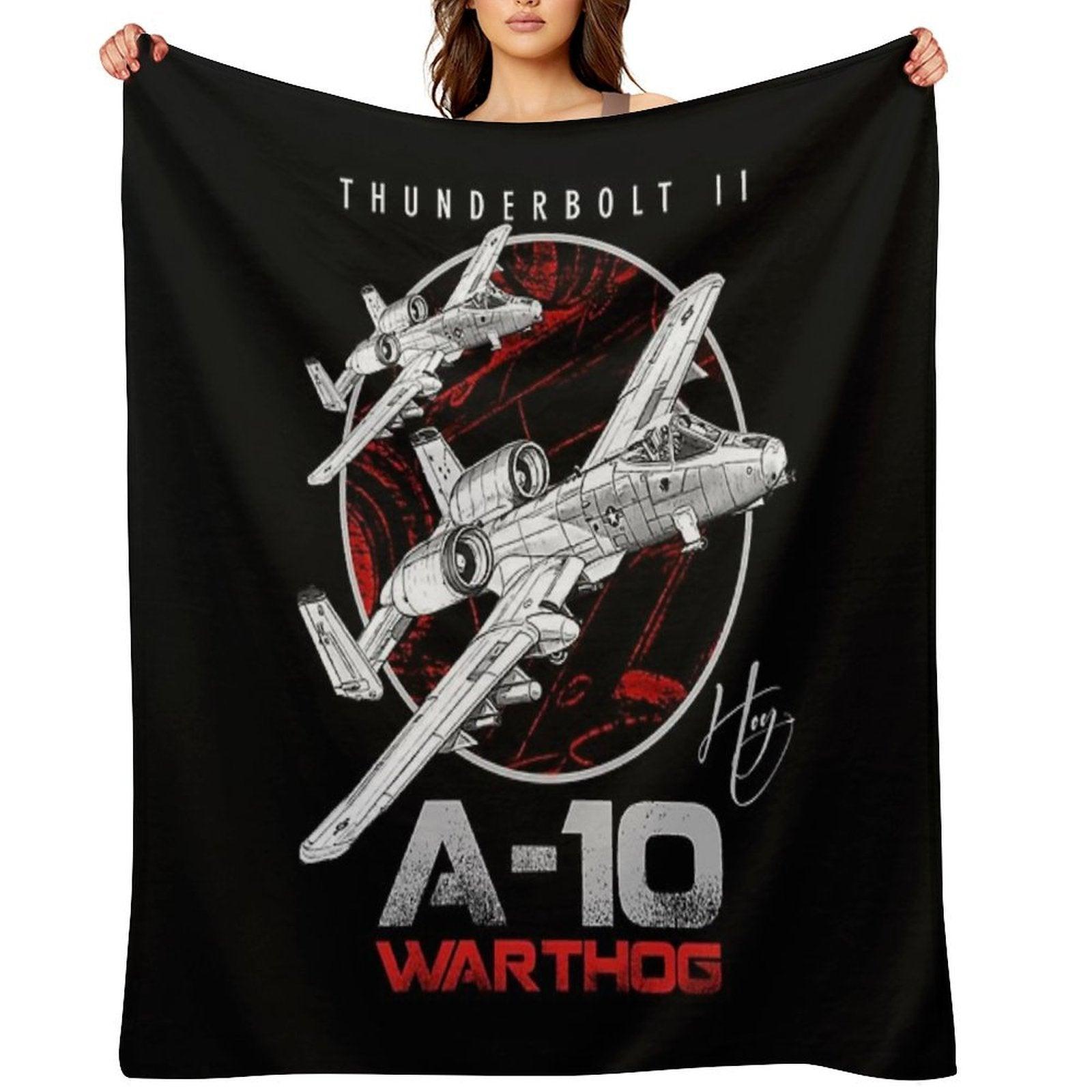 A-10 Thunderbolt II Warthog Subsonic Attack Aircraft  Nicknamed Hog Us Air Force Fighterjet Throw Blanket