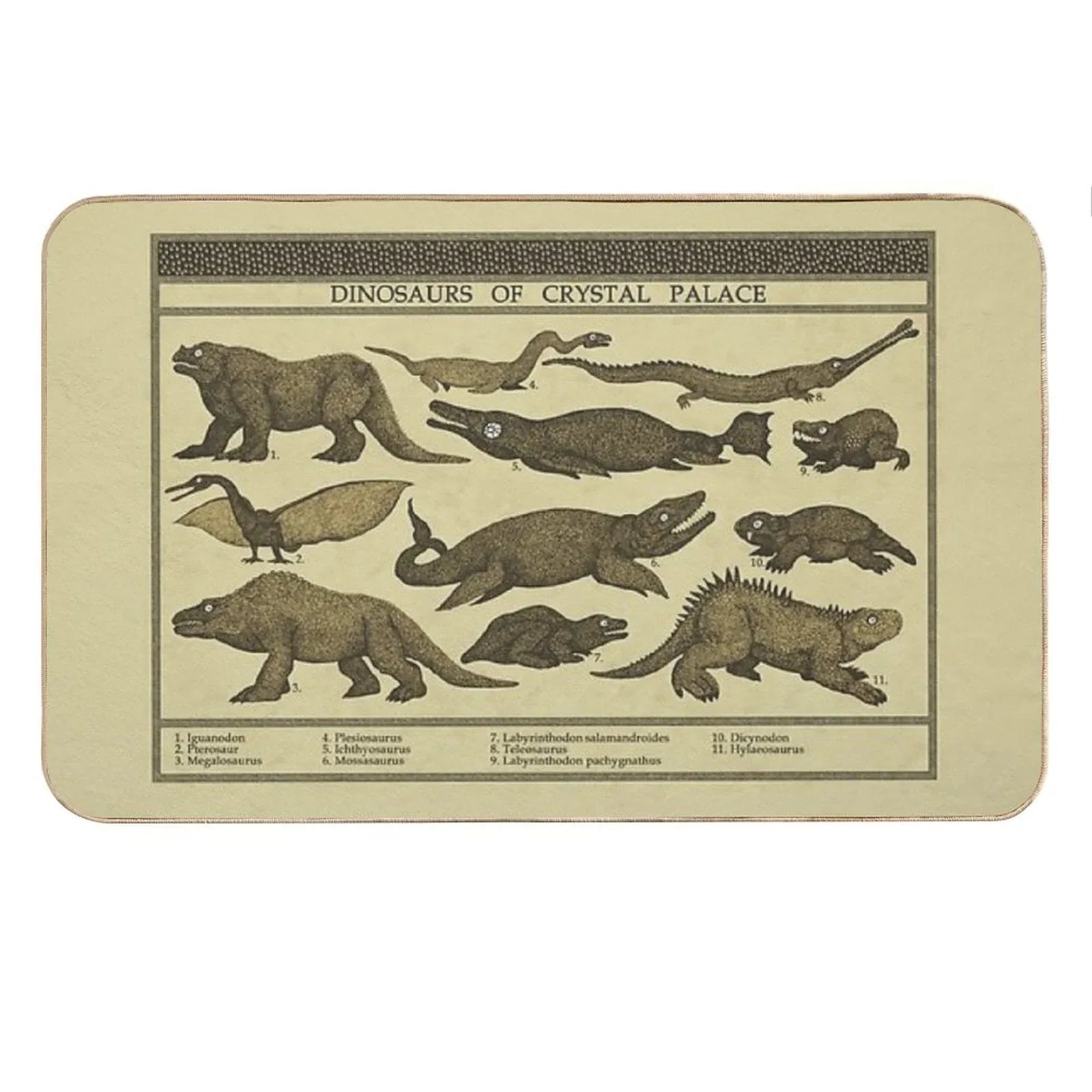 Dinosaurs of Crystal Palace Bath Mat