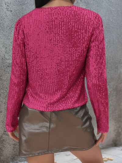 Elegant Women Full-Size Sequin Open Front Cropped Jacket With Glamorous Sparkle Luxury Women Party Jacket