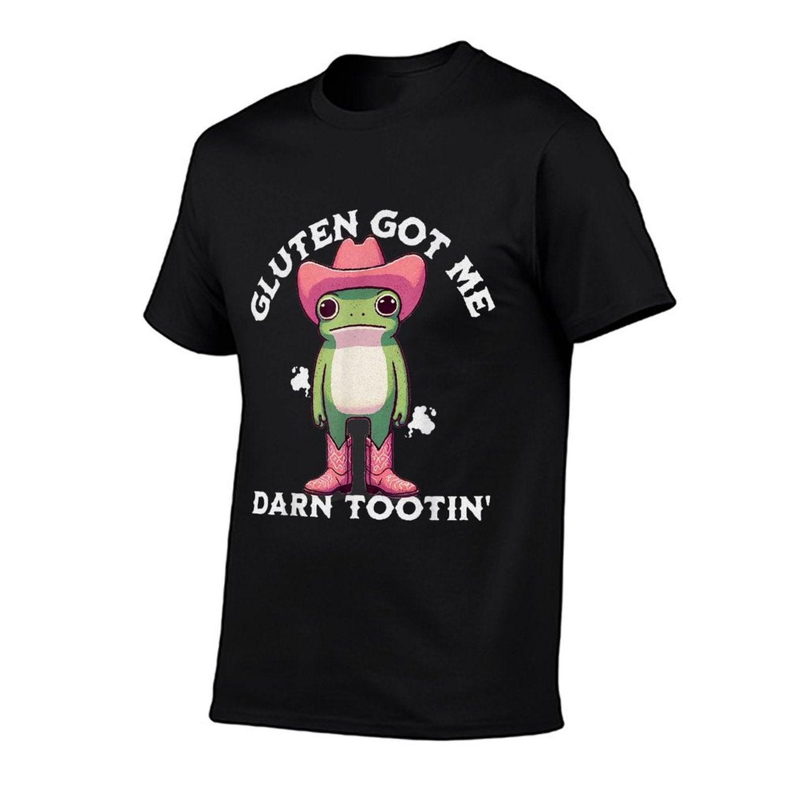 Funny Frog Meme Gluten Got Me Darn Tootin' Gluten Free Diet T-Shirt