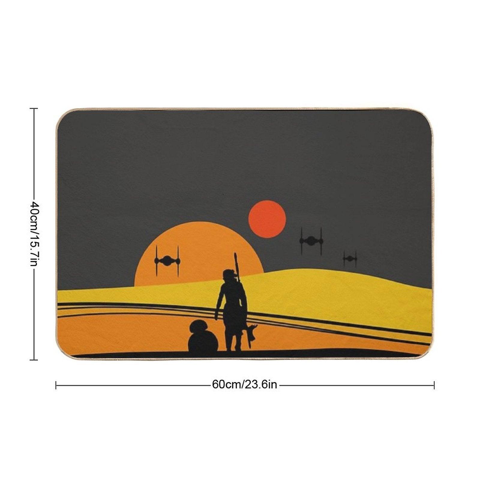 Tatooine Colorful Sunset Bath Mat