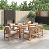 TREXM Patio Table and Chairs Set - Beige,Light Teak