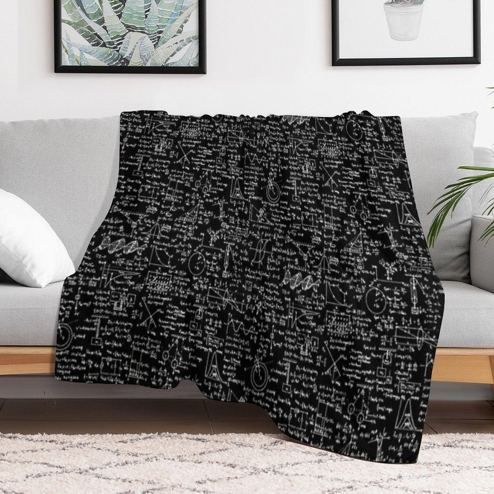 Physics Equations  Black Throw Blanket
