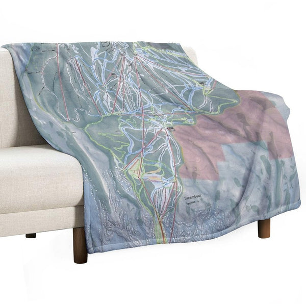 Steamboat Resort Trail Map Easy Care Throw Blanket