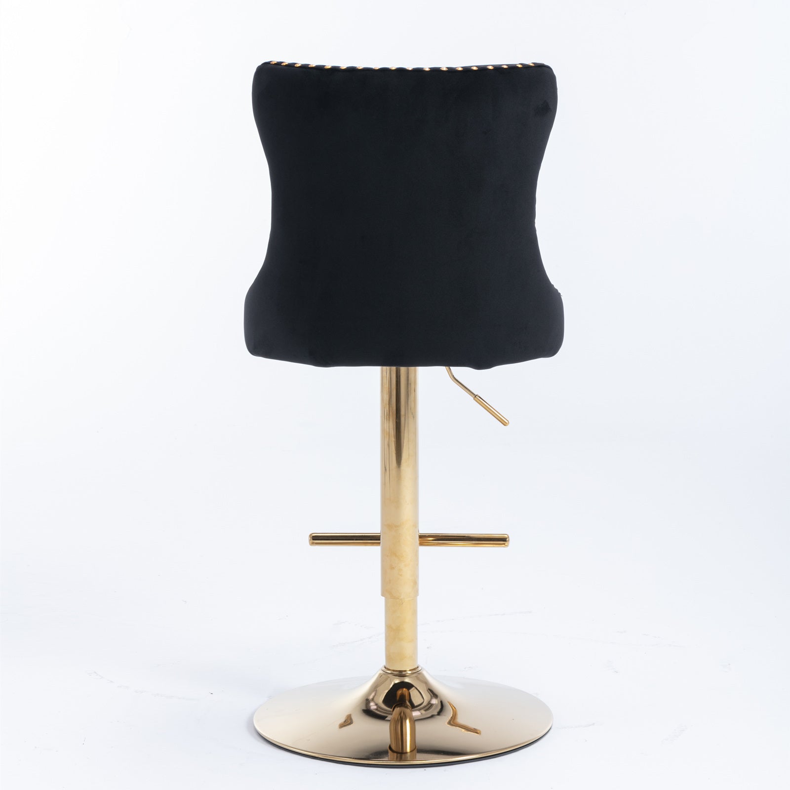 Golden Swivel Velvet Adjustable Barstools with Backs Upholstered Tufted for Home Pub
