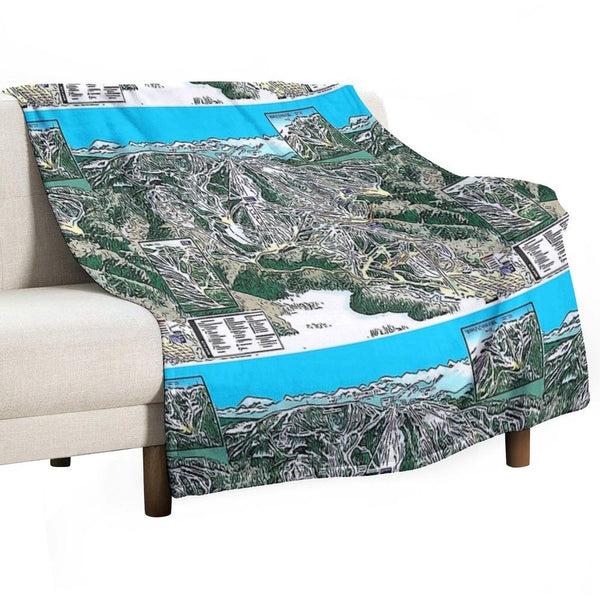 Steamboat Ski Map Durable Throw Blanket