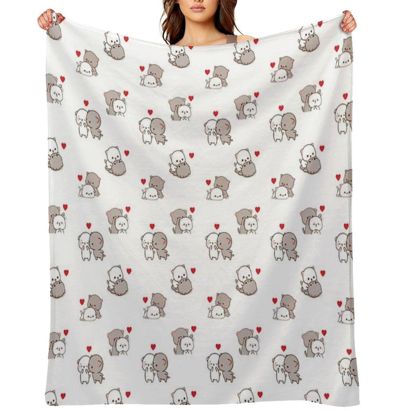 Mochi Milk Panda Bear Brownie BUBU DUDU Couple Goma Peach Sugar Valentine Xmas 2025 Throw Blanket