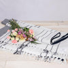 Montecito Picnic Blanket with Harness - White & Blue Stripe