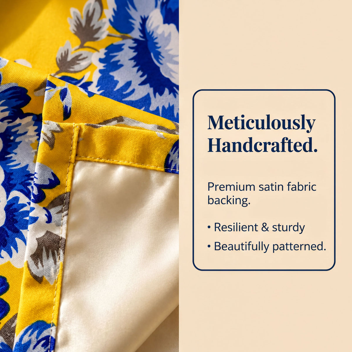 Yellow Blue Floral Table Runner – Printed