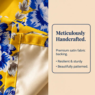 Yellow Blue Floral Table Runner – Printed
