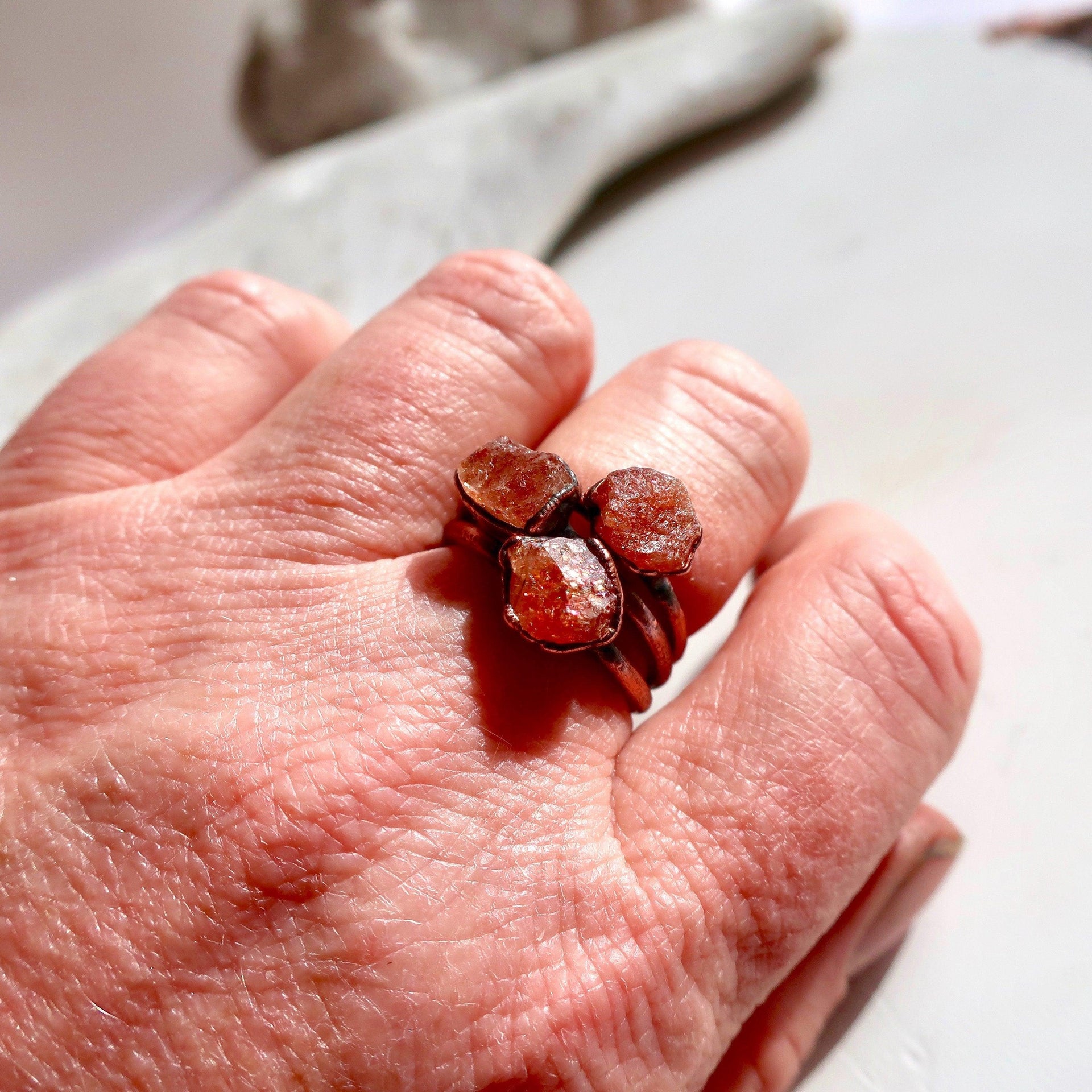 Copper Sunstone Ring - A Symbol Of Joyful Confidence | By Blackbird & Sage