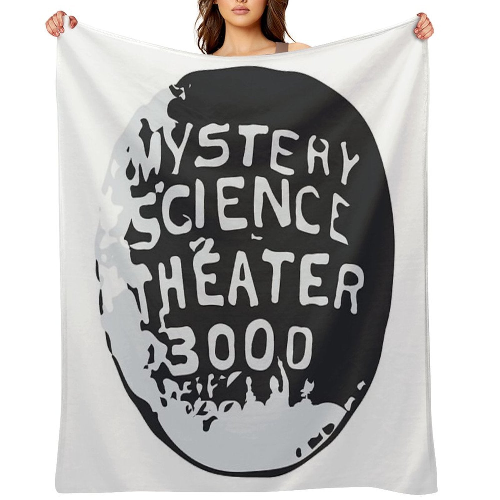 MST3K Silhouette Within Globe Velvety-soft Throw Blanket