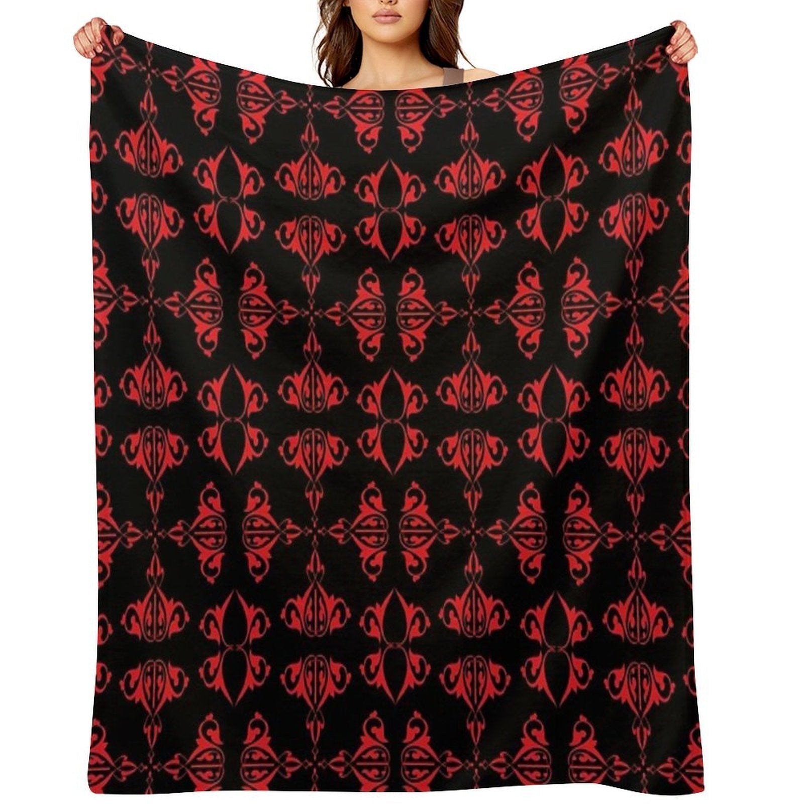 Vintage Abstract Design on Black Background Premium Throw Blanket