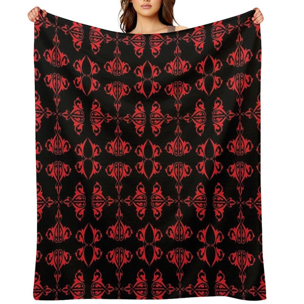 Vintage Abstract Design on Black Background Premium Throw Blanket