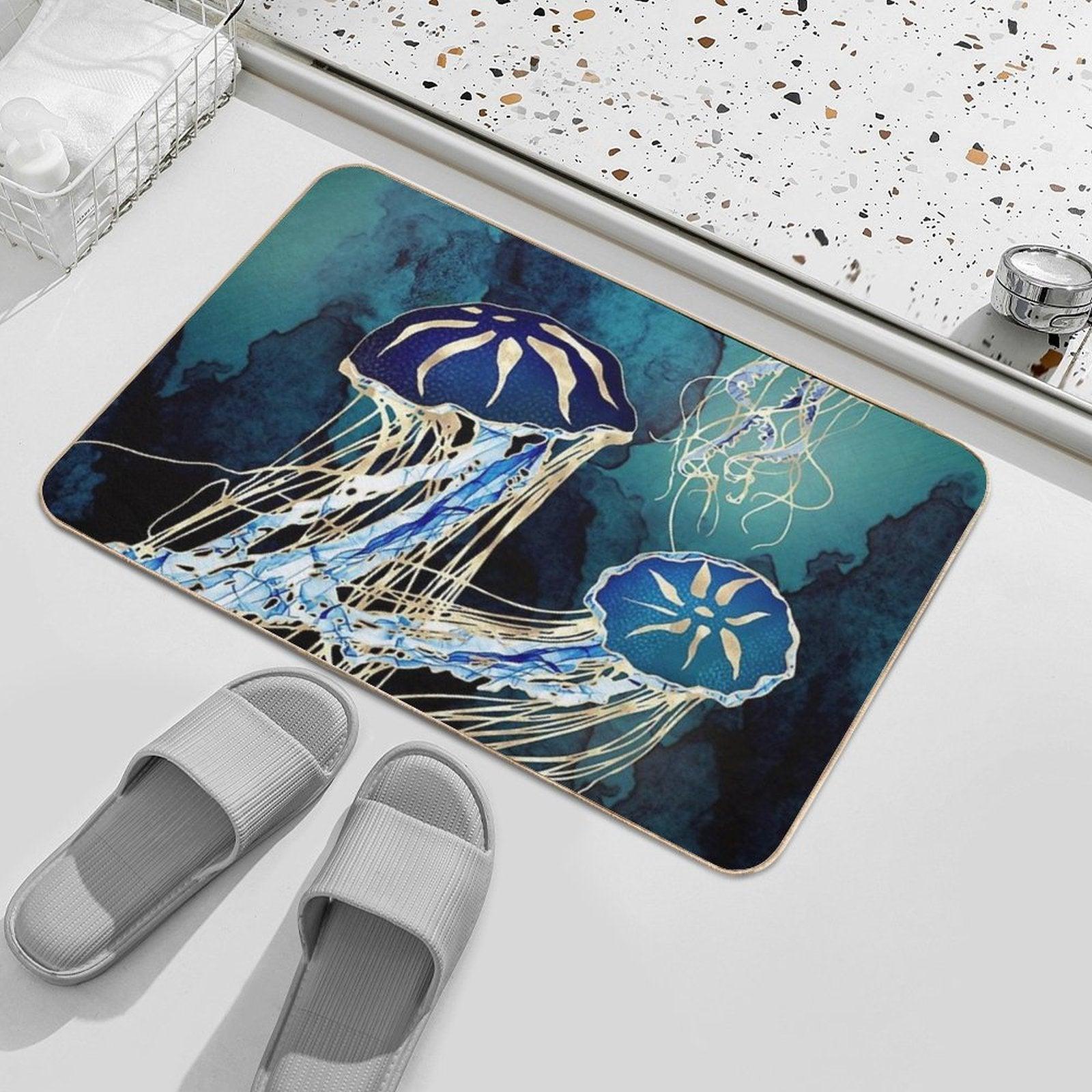 Metallic Jellyfish III Bath Mat