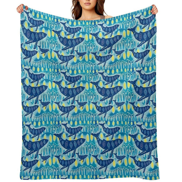 ' Gawura 'Whale Dreaming Throw Blanket