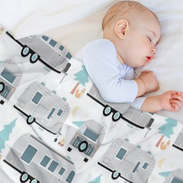 Cute Airstream Pattern Durable Throw Blanket