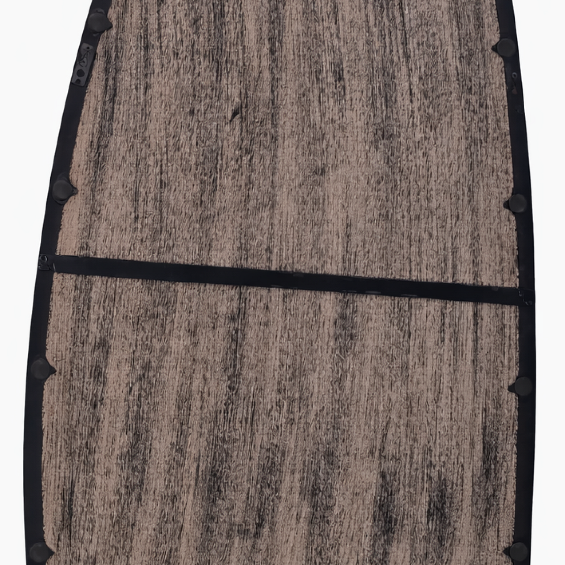 Wall Mirror with Blackwash Mango Wood Frame, Black, 28x60