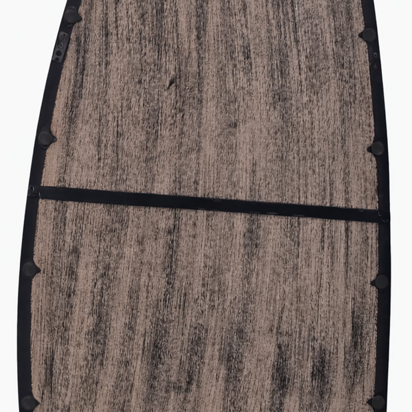 Wall Mirror with Blackwash Mango Wood Frame, Black, 28x60
