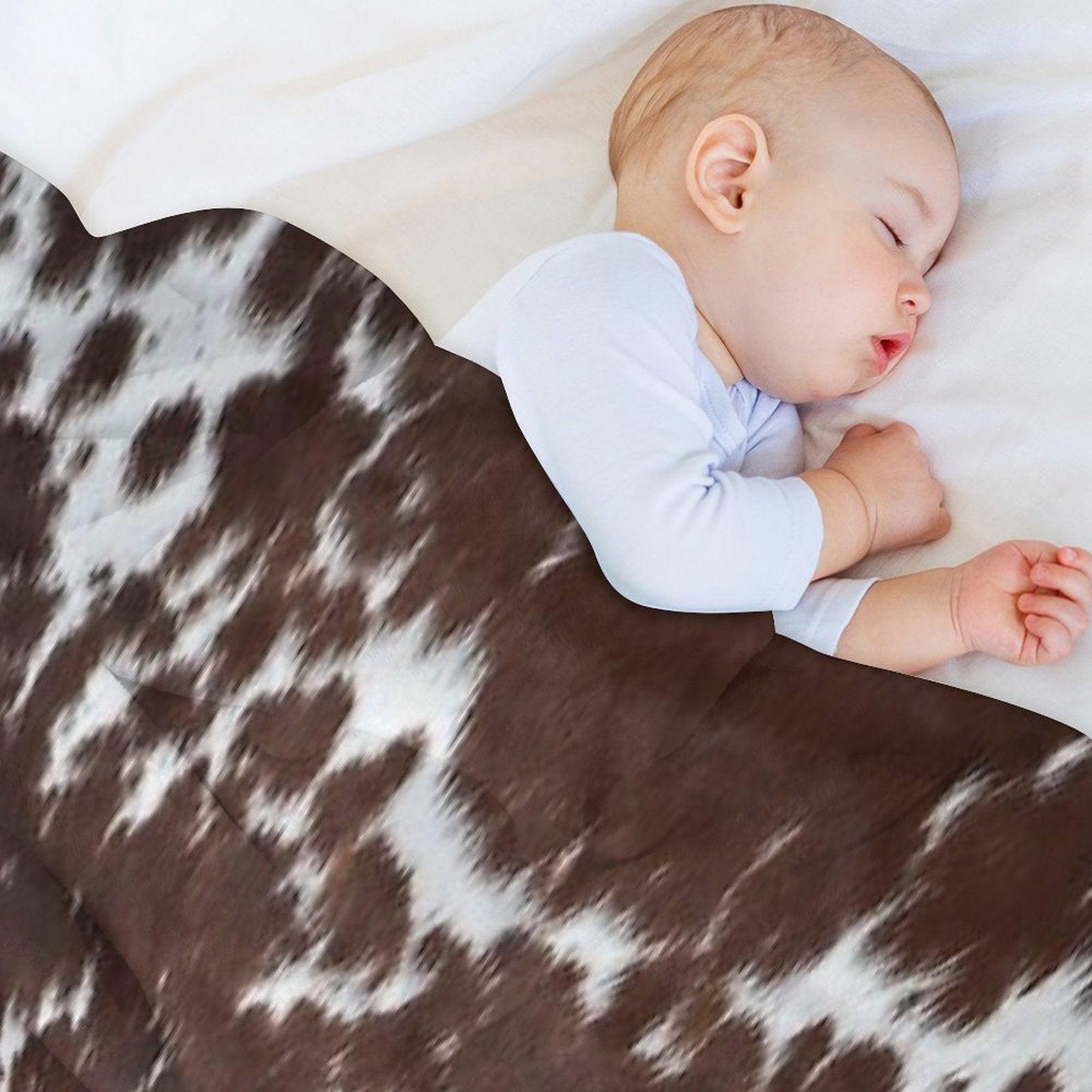 Western Cowhide – Brown And White Throw Blanket